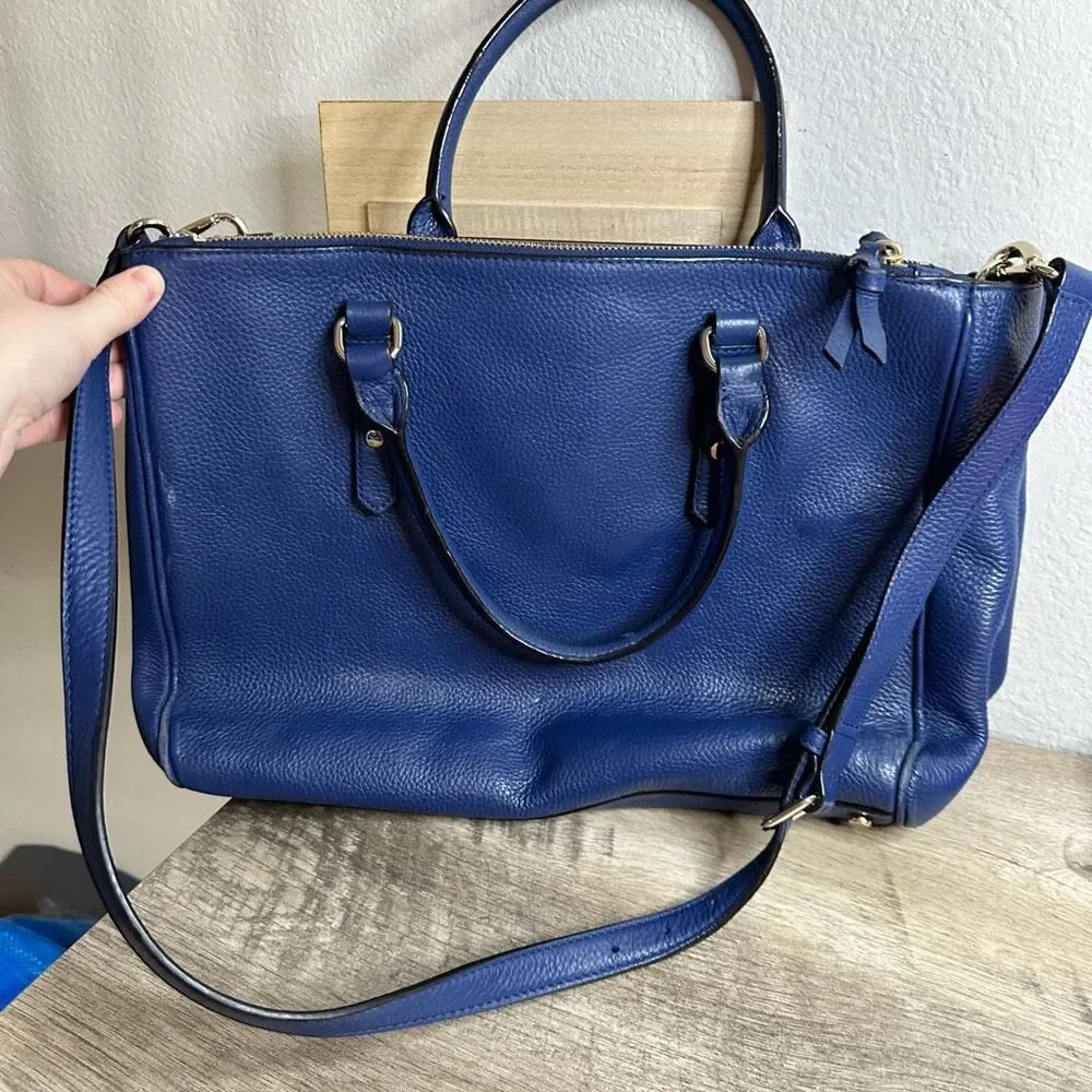 Kate Spade Women’s Blue Mulberry Street Pebbled Leather Bag